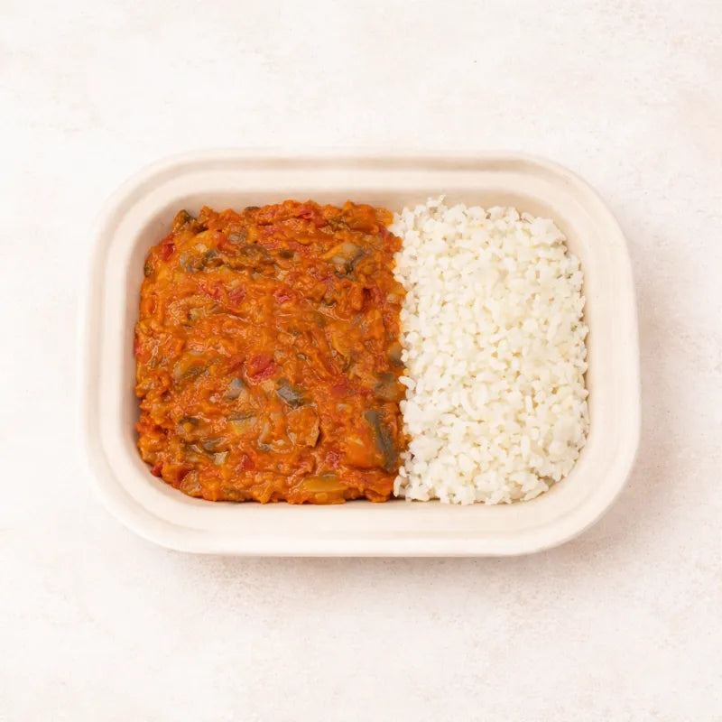 Champiñones al Chipotle con Arroz y Chile Güero