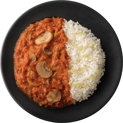 Champiñones al Chipotle con Arroz y Chile Güero