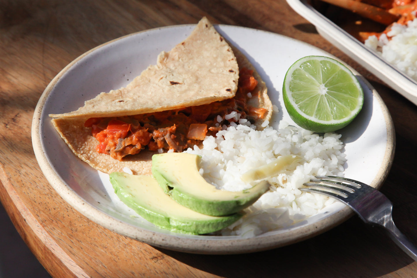 Champiñones al Chipotle con Arroz y Chile Güero