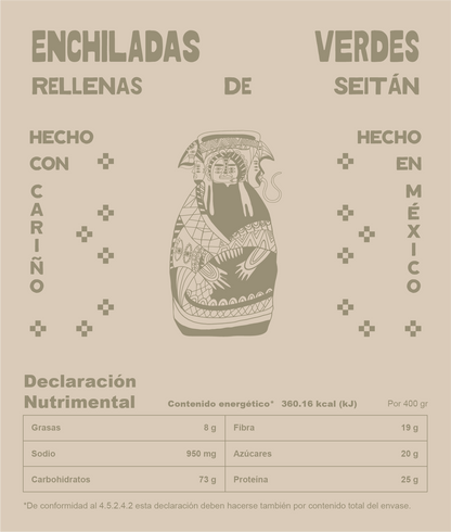 Enchiladas Verdes Rellenas de Seitán